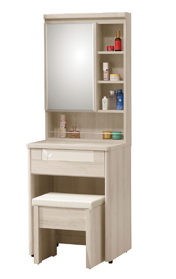 230-6維娜2尺開門鏡台(含椅)鏡座高度79cm 恕不拆賣 化妝椅墊為貓抓皮材質