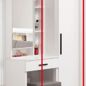 397-4蜜雪兒1.32尺鏡台立櫃 內抽附鎖頭x1、活動隔板x3  門片內部貼鏡