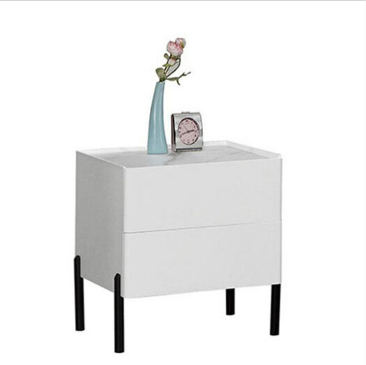 409-9馬黑蘭白色岩板床頭櫃(單)