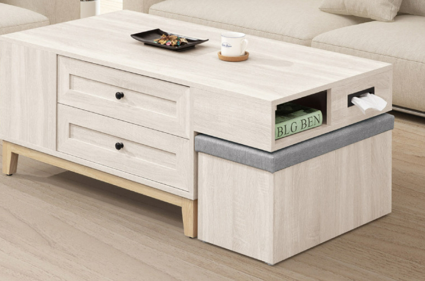 543-5維特4尺四抽木面大茶几