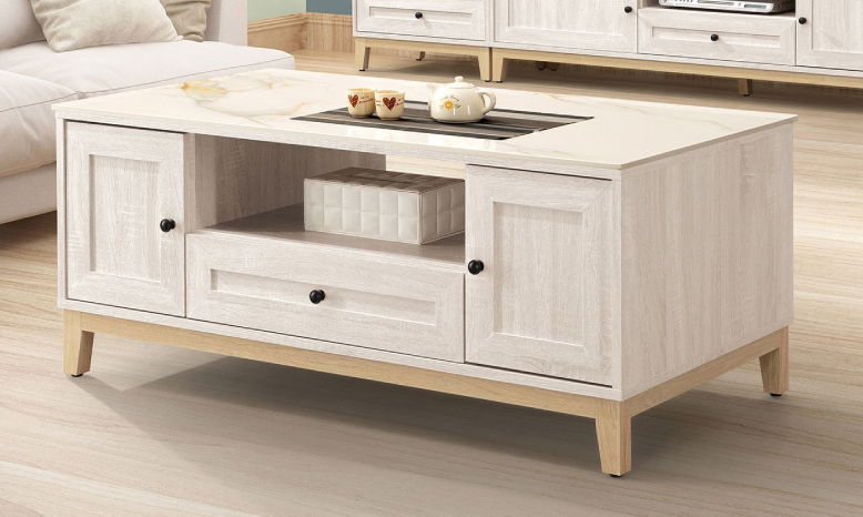 543-2維特4尺四門二抽岩板大茶几