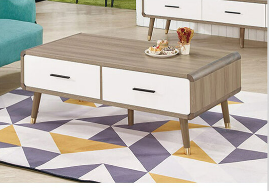 548-3艾諾4尺淺灰橡色四抽大茶几