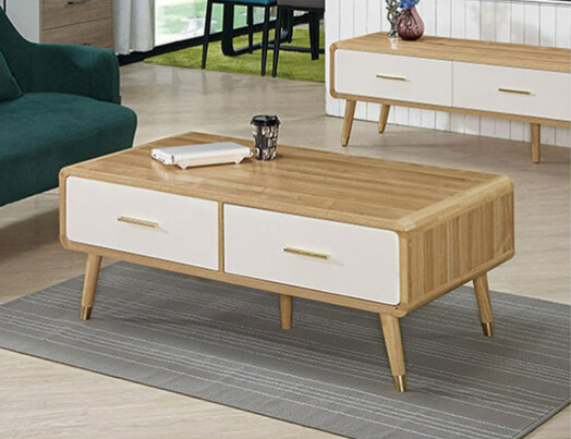 547-3艾諾4尺原木色四抽大茶几