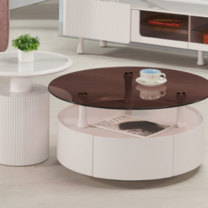 558-4立遠單抽組合圓几(全組)