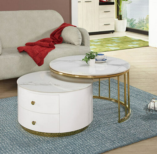 566-2高知二抽岩板組合圓几(全組)恕不拆賣、