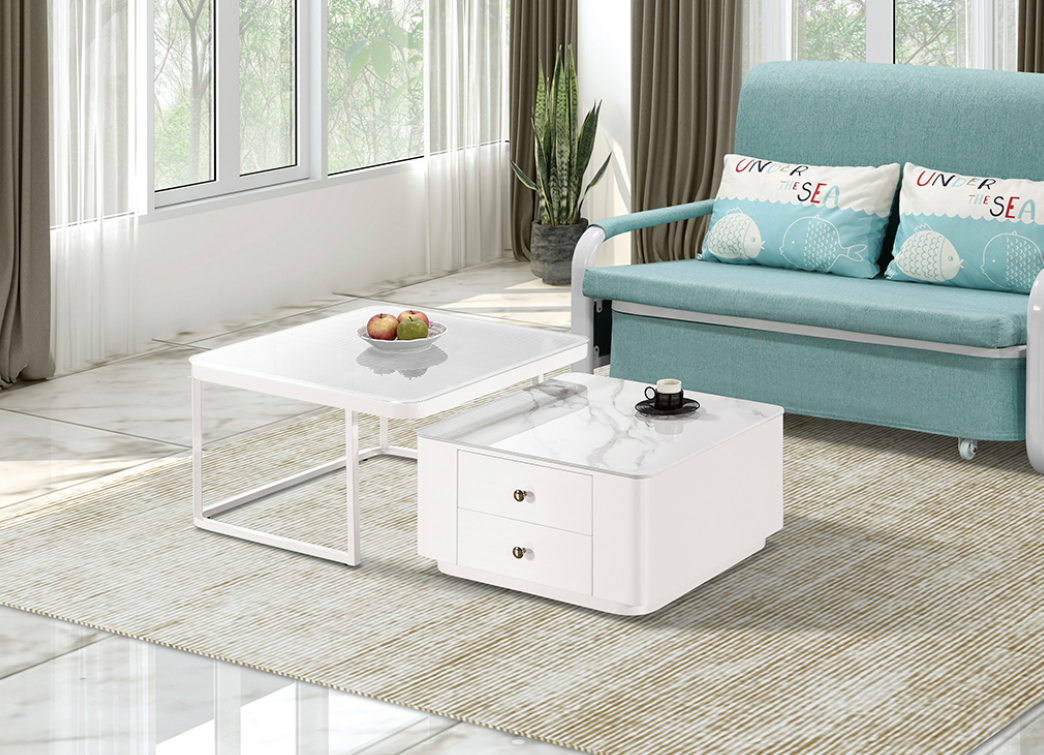 565-2肯達二抽白色組合方几(全組)