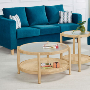 569-2吉川仿籐實木大圓几