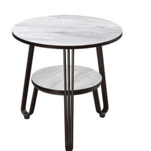 583-4采尼2尺圓几 高級耐磨MDF、 黑鐵砂烤漆防鏽處理腳架、