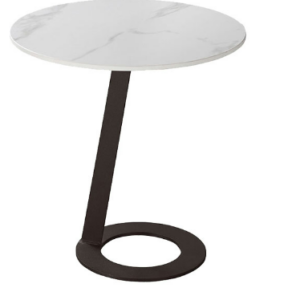 582-9廷揚1.65尺岩板圓几12mm岩板、 黑鐵砂烤漆防鏽處理腳架、 岩板特性：高強度.耐磨耐刮.耐高溫.易清潔、