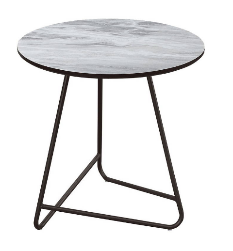 584-2漢爵2尺圓几高級耐磨MDF、 黑鐵砂烤漆防鏽處理腳架、