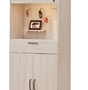 676-3麗莎2.5*6.5尺置物鞋櫃附活動隔板x3、透氣孔x1、LED燈  ◆附洞洞板木棒x6、小隔板x1，皆可任意擺放