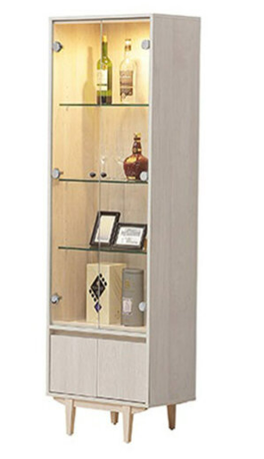 589-9菲洵2尺展示櫃⊙門片5mm強化玻璃、 ⊙附3片8mm玻璃隔板、 ⊙附線上開關LED省電燈具、