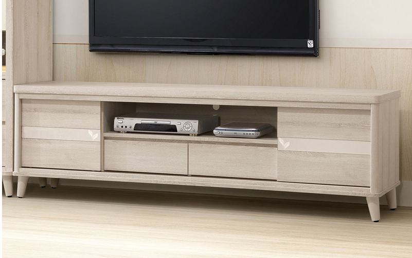 602-3維娜6尺推門電視櫃 附活動隔板x2、電線孔x1