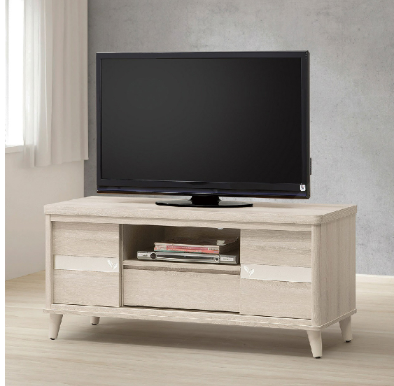 602-5維娜4尺推門電視櫃⊙附活動隔板*2、 ⊙附電線孔*1、