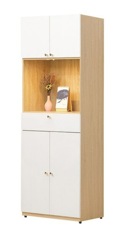 681-2歐若拉2.5*6.5尺置物鞋櫃 附感應式小夜燈(無附電池)  附1個透氣孔.3片活動格板.