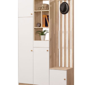 665-2奈奈子3.96尺屏風鞋櫃⊙附吊衣掛桿3個、1片固定隔板.8片活動隔板、 ⊙附透氣孔3個