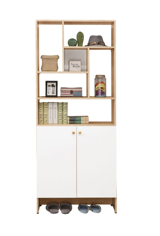 665-4奈奈子2.65尺玄關鞋櫃⊙木門內附3片活動隔板、有微調孔、 ⊙門內左上方附透氣孔1個、