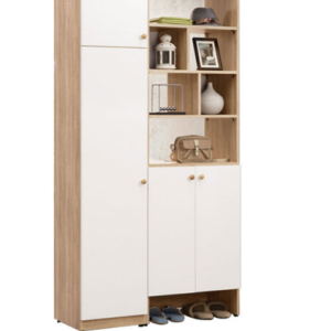 666-3奈奈子3.32尺玄關鞋櫃 ◆附活動隔板x3大5小、透氣孔x3  ◆1.32尺二門玄關鞋櫃下門內附穿衣鏡x1