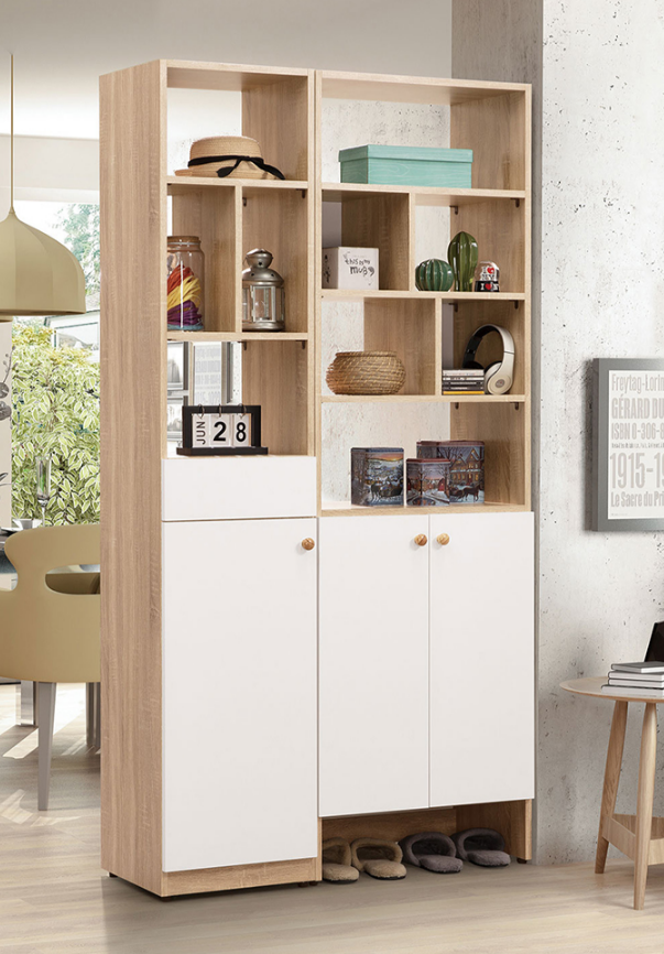 666-4奈奈子3.32尺玄關鞋櫃⊙木門內附3小3大活動隔板、 ⊙附透氣孔2個、