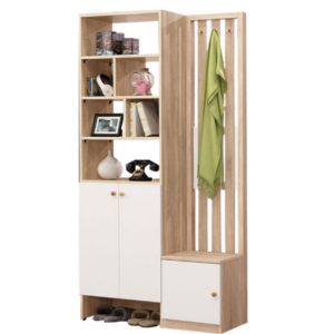 666-8奈奈子3.32尺屏風鞋櫃⊙1.32尺屏風鞋櫃+2尺玄關鞋櫃、 ⊙附吊衣掛桿3個、1片固定隔板、3片活動隔板、 ⊙附透氣孔1個、