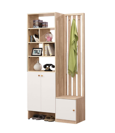 666-8奈奈子3.32尺屏風鞋櫃⊙1.32尺屏風鞋櫃+2尺玄關鞋櫃、 ⊙附吊衣掛桿3個、1片固定隔板、3片活動隔板、 ⊙附透氣孔1個、