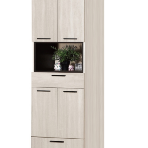 654-8伊凡卡2*6.5尺玄關鞋櫃◆附活動隔板x4、透氣孔x2、抽屜造型收納腳椅x1  ◆排鑽鑽孔，活動隔板可任意調整