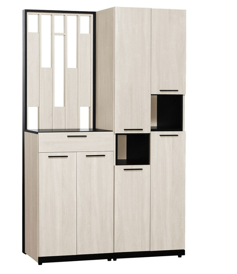 655-4伊凡卡4*6.5尺玄關組合鞋櫃附9片活動隔板，2個透氣孔  排鑽鑽孔，活動隔可任意調整