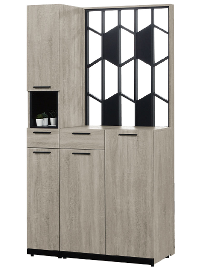 648-9威尼斯3.7*6.5尺玄關組合鞋櫃(全組)◆附活動隔板x8、透氣孔x3  ◆排鑽鑽孔，活動隔板可任意調整