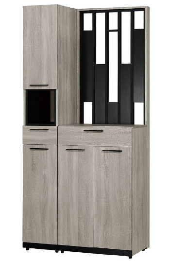 649-3威尼斯3*6.5尺玄關組合鞋櫃(全組)◆附活動隔板x9、透氣孔x2  ◆排鑽鑽孔，活動隔板可任意調整