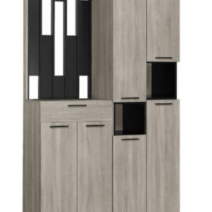 649-4威尼斯4*6.5尺玄關組合鞋櫃(全組)◆附活動隔板x9、透氣孔x2  ◆排鑽鑽孔，活動隔板可任意調整