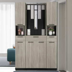 650-2威尼斯4*6.5尺玄關組合鞋櫃(全組)附14片活動隔板，4個透氣孔  排鑽鑽孔，活動隔可任意調整