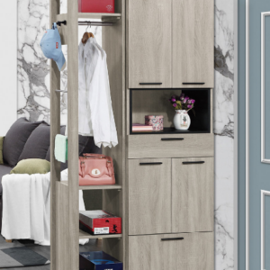 651-2威尼斯3.2*6.5尺玄關組合鞋櫃(全組)◆附活動隔板x4、透氣孔x2、抽屜造型收納腳椅x1  ◆排鑽鑽孔，活動隔板可任意調整