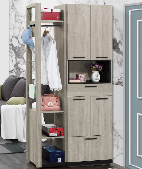 651-2威尼斯3.2*6.5尺玄關組合鞋櫃(全組)◆附活動隔板x4、透氣孔x2、抽屜造型收納腳椅x1  ◆排鑽鑽孔，活動隔板可任意調整