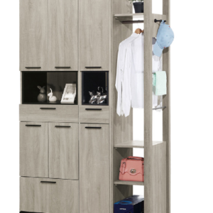 651-6威尼斯4.2*6.5尺玄關組合鞋櫃(全組)⊙附9片活動隔板、4個透氣孔、 ⊙排鑽鑽孔活動隔板可任意調整、 ⊙附抽屜造型收納腳椅X1、