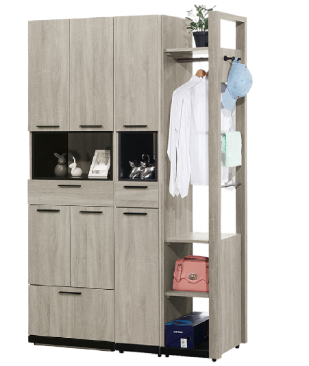 651-6威尼斯4.2*6.5尺玄關組合鞋櫃(全組)⊙附9片活動隔板、4個透氣孔、 ⊙排鑽鑽孔活動隔板可任意調整、 ⊙附抽屜造型收納腳椅X1、