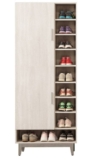 678-2海芋2.65尺開放式二門高鞋櫃 附活動隔板大x6、小x6  ◆左上附通氣網x1符合國際標準F3低甲醛防蛀木心板全包式材質