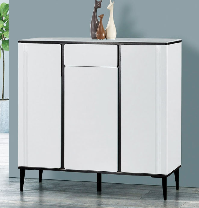 686-3吉富3.3尺岩板單抽白色鞋櫃