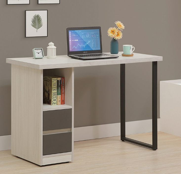 724-3白雲木雙色4尺書桌