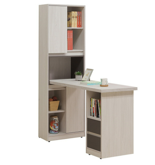 724-8白雲木雙色4尺組合書桌櫃(全組)