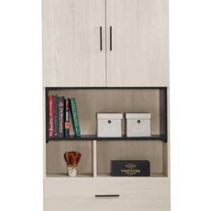 714-5伊凡卡2.7尺黑框書櫃⊙木門內附1片活動隔板.高低可調整