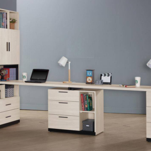 722-6伊凡卡9.9尺雙人組合書桌櫃(全組)⊙書櫃開門內附1片活動隔板、可調整高低