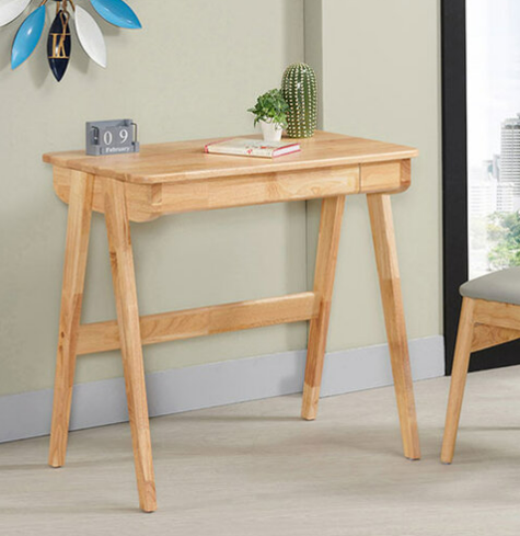 754-4翰居2.64尺原木色單抽實木書桌