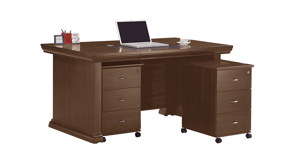 773-2席斯胡桃5尺辦公桌(全組)