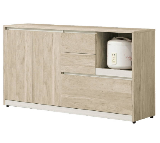 853-3艾琳5尺木面餐櫃下座⊙附1片活動隔板