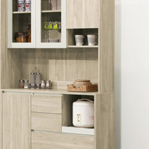 853-4艾琳4尺木面餐櫃(上+下)⊙附3片活動隔板