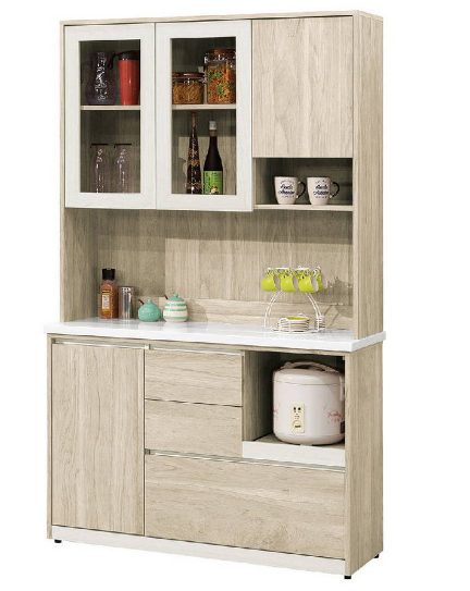 854-4艾琳4尺石面餐櫃(上+下)