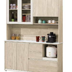 854-6艾琳5尺岩板餐櫃(上+下)⊙附3片活動隔板