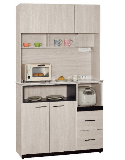 836-4伊凡卡中島型4尺岩板餐櫃(上+下)