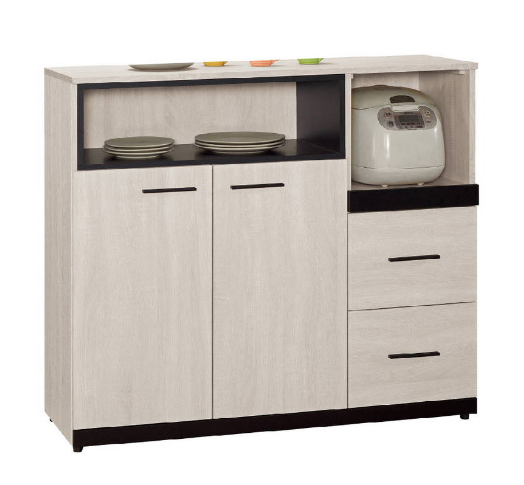 836-8伊凡卡中島型4尺木面餐櫃下座