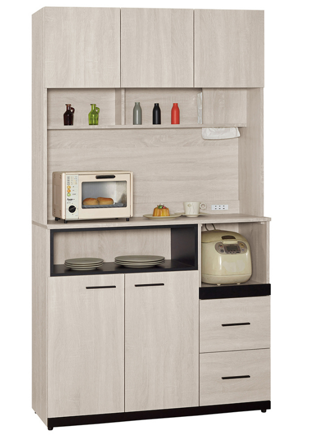 836-6伊凡卡中島型4尺木面餐櫃(上+下)